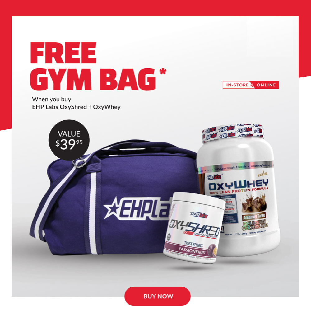 FREE EHP Labs Gym Bag With OxyShred + OxyWhey Pack