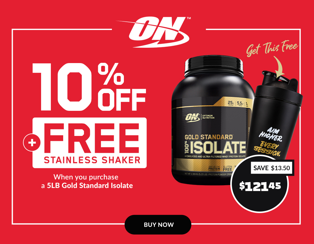 Receive 10% Off + FREE Stainless Shaker with 5LB Isolate Purchase