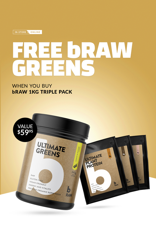 FREE Ultimate Greens With bRaw 1kg Tripple Pack Purchase